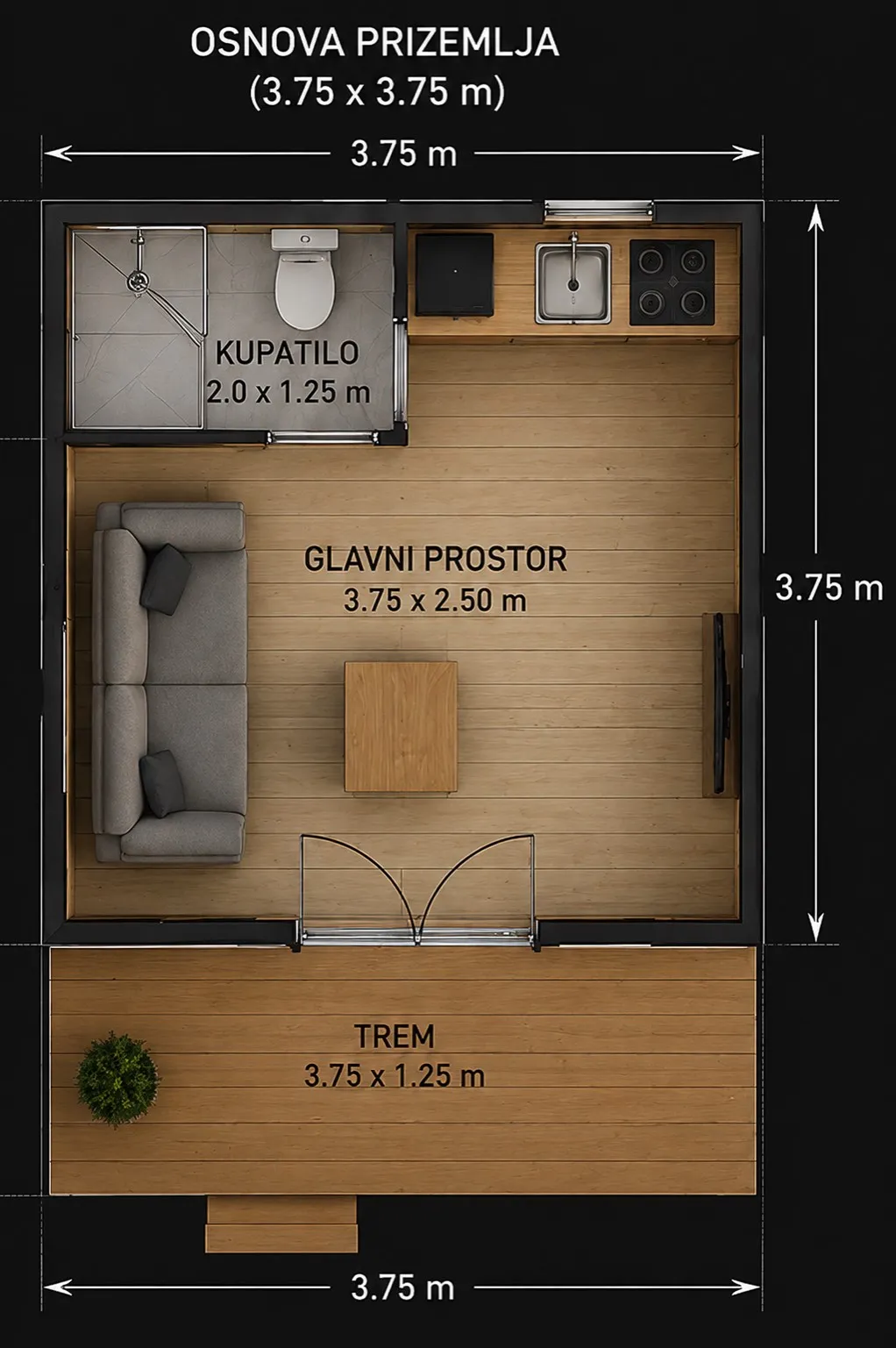 Dimenzije A-Frame kuće